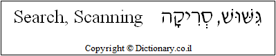'Search, Scanning' in Hebrew