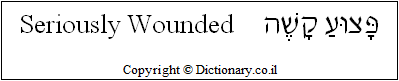 'Seriously Wounded' in Hebrew