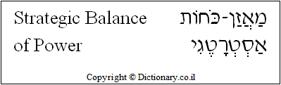 'Strategic Balance of Power' in Hebrew