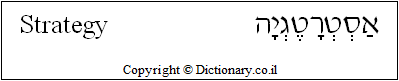 'Strategy' in Hebrew