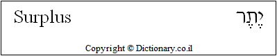 'Surplus' in Hebrew