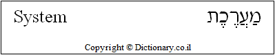 'System' in Hebrew