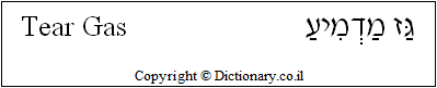 'Tear Gas' in Hebrew