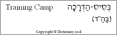 'Training Camp' in Hebrew