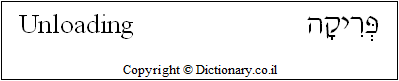 'Unloading' in Hebrew