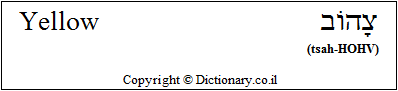 'Yellow' in Hebrew