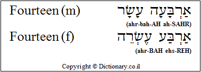 'Fourteen' in Hebrew