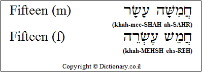'Fifteen' in Hebrew