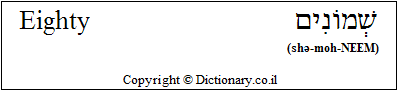 'Eighty' in Hebrew