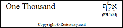 'One Thousand' in Hebrew