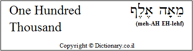 'One Hundred Thousand' in Hebrew