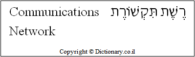 'Communications Network' in Hebrew