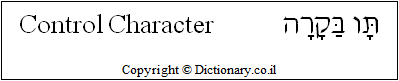 'Control Character' in Hebrew