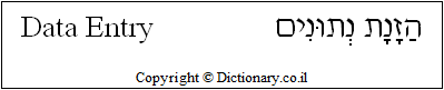 'Data Entry' in Hebrew