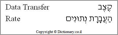 'Data Transfer Rate' in Hebrew