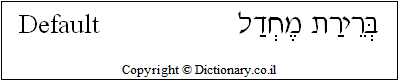 'Default' in Hebrew