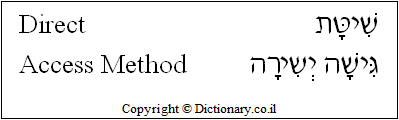 'Direct Access Method' in Hebrew