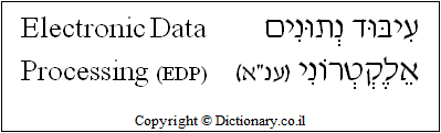 'Electronic Data Processing (EDP)' in Hebrew