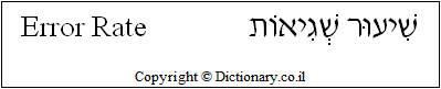 'Error Rate' in Hebrew