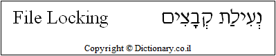 'File Locking' in Hebrew