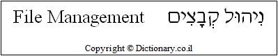 'File Management' in Hebrew