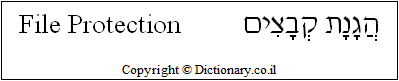 'File Protection' in Hebrew