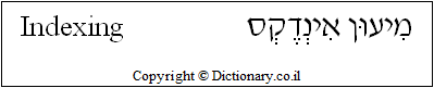 'Indexing' in Hebrew