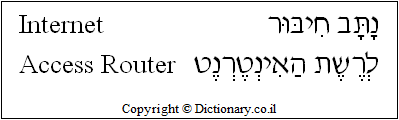 'Internet Access Router' in Hebrew
