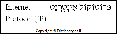 'Internet Protocol (IP)' in Hebrew