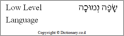 'Low Level Language' in Hebrew