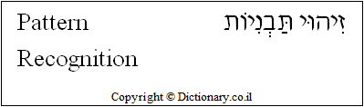 'Pattern Recognition' in Hebrew