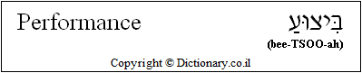 'Performance' in Hebrew