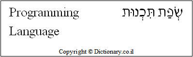 'Programming Language' in Hebrew