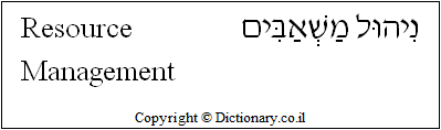 'Resource Management' in Hebrew