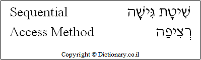 'Sequential Access Method' in Hebrew
