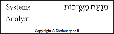 'Systems Analyst' in Hebrew