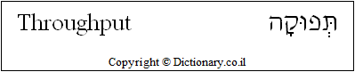 'Throughput' in Hebrew