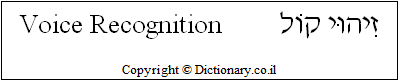 'Voice Recognition' in Hebrew
