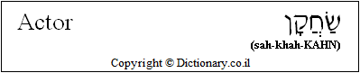 'Actor' in Hebrew