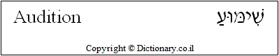 'Audition' in Hebrew