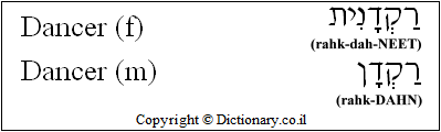 'Dancer' in Hebrew