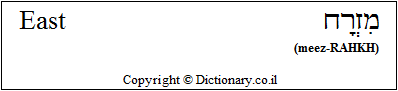 'East' in Hebrew