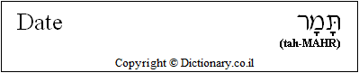 'Date' in Hebrew