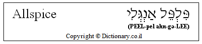 'Allspice' in Hebrew