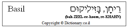 'Basil' in Hebrew