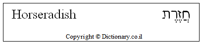 'Horseradish' in Hebrew