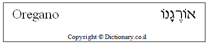 'Oregano' in Hebrew