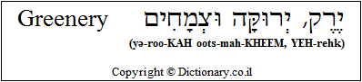 'Greenery' in Hebrew