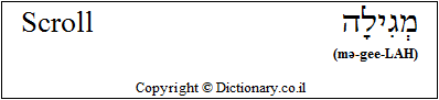 'Scroll' in Hebrew