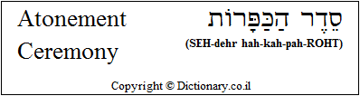 'Atonement Ceremony' in Hebrew